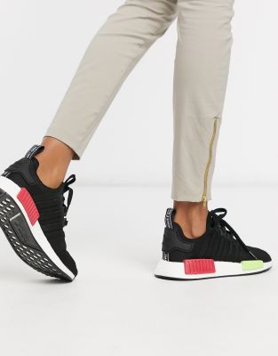 adidas originals nmd sneakers in black and pink