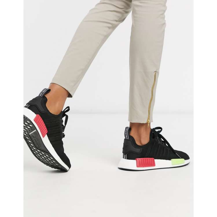 Adidas nmd black hot sale and pink