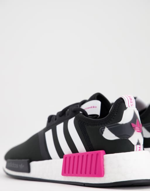 Nmd black white clearance pink