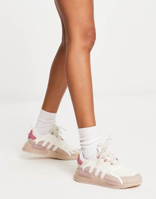 White and sale pink nmds women's