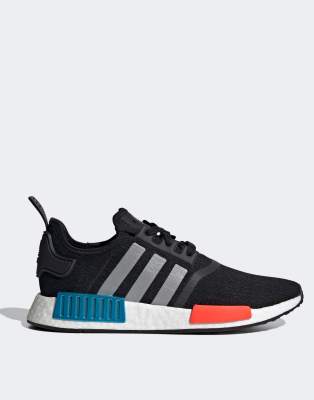 Adidas Originals Black & Grey Nmd_r1 Sneakers In White