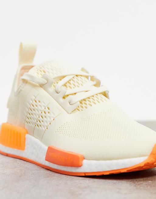 adidas Originals NMD_R1 sneakers in cream white and orange | ASOS