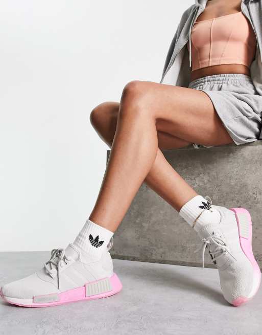 adidas Originals NMD_R1 sneakers in gray bliss pink ASOS