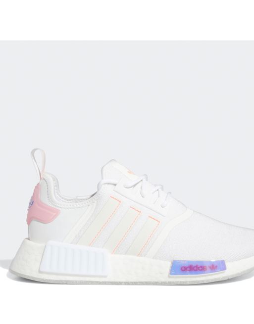 adidas Originals NMD R1 trainers in white and pink