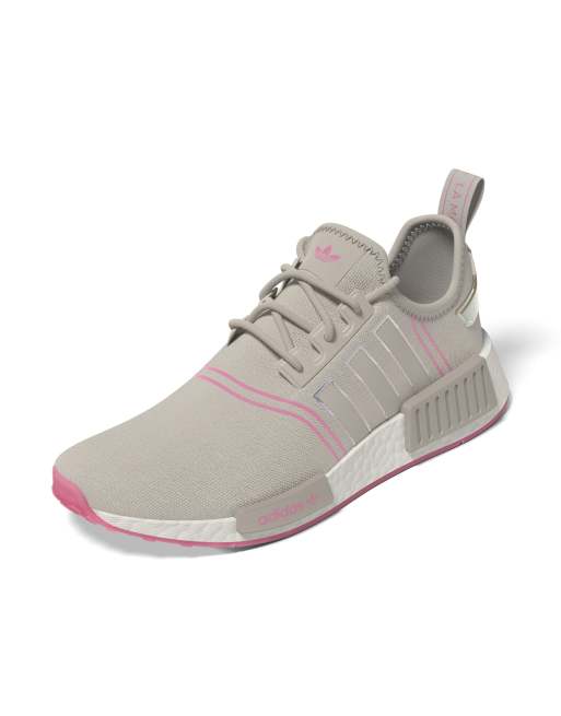 Adidas originals nmd_r1 cheap women's pink and white