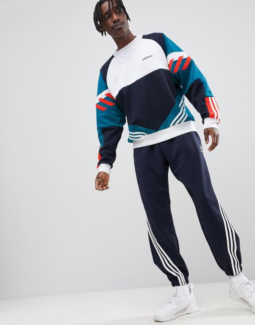 Adidas originals nova shop color block sweatshirt