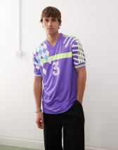 ◆adidas◆ Rugby Tee Yellow Purple adidas Originals Rifta logo striped rugby polo in yellow and
