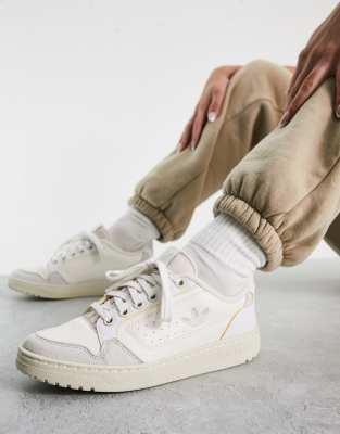 adidas Originals NY 90 sneakers in off white with grey detail