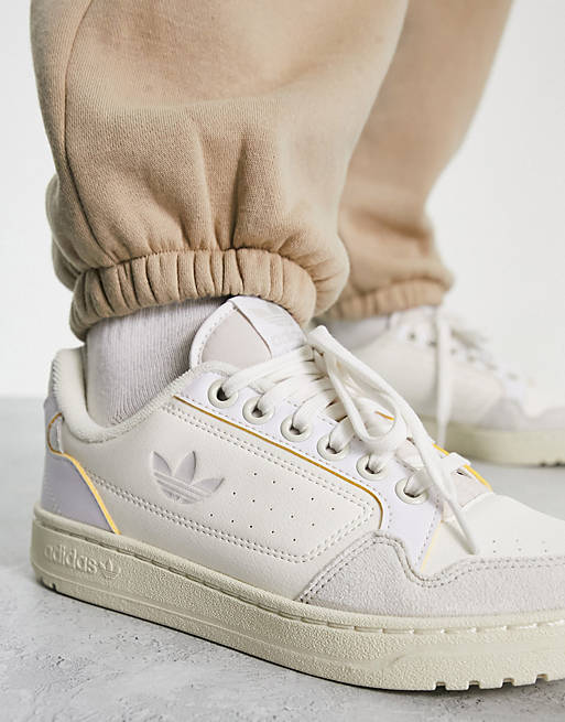 adidas Originals NY 90 sneakers in off white with grey detail - WHITE | ASOS