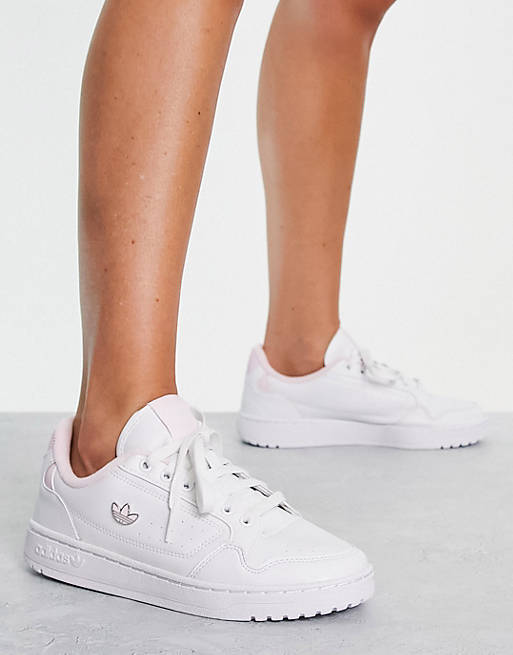 adidas Originals NY 90 sneakers in white with pink detail | ASOS
