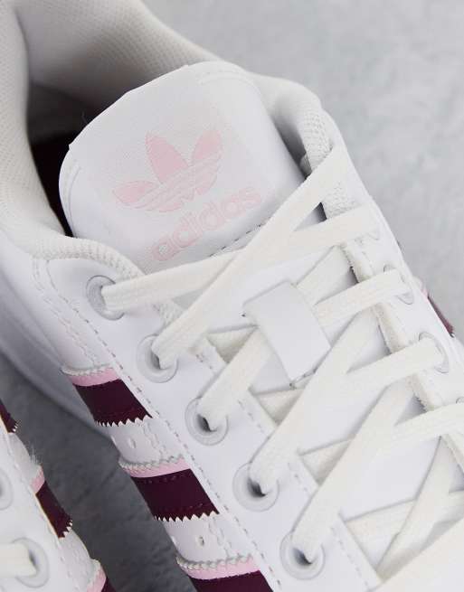 hotel doden Eerste adidas Originals - NY 90 - Sneakers in wit met roze strepen | ASOS