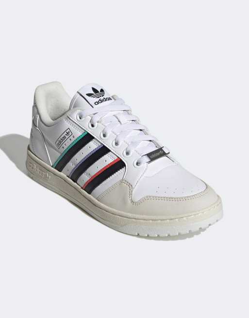 adidas Originals NY 90 stripes trainers in white and black