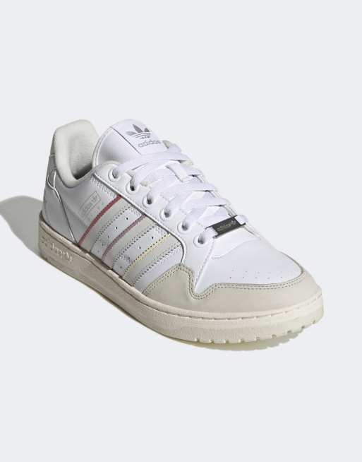 adidas Originals NY 90 stripes trainers in white and grey