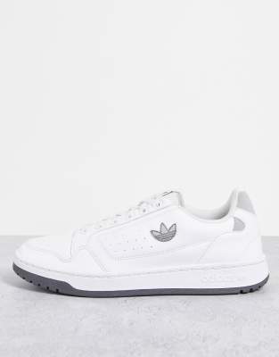 adidas Originals NY 90 sneakers in white with grey branding - ASOS Price Checker
