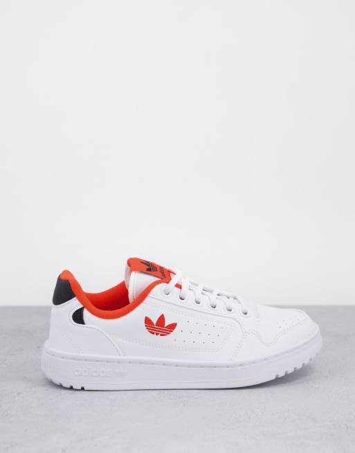 adidas Originals NY 90 Baskets logo Blanc et orange ASOS