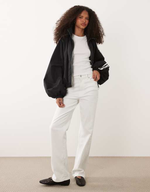 adidas Originals nylon balloon sleeve track top in black | ASOS