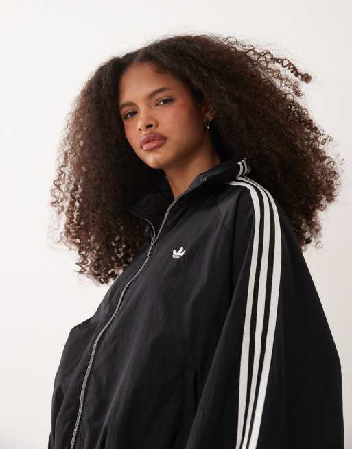 adidas Originals nylon balloon sleeve track top in black | ASOS