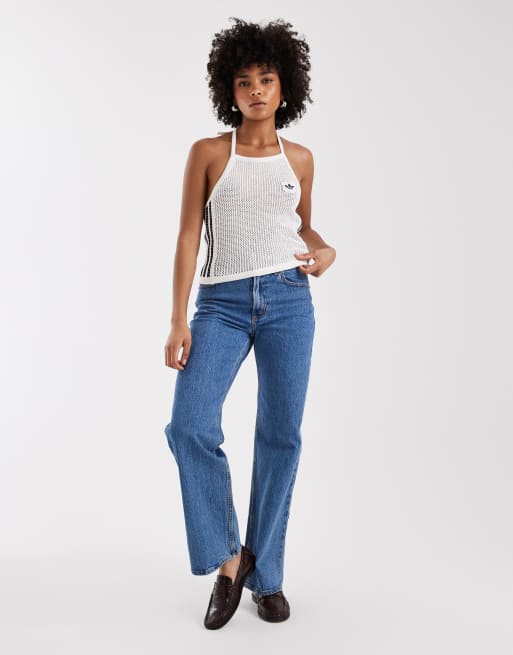 adidas Originals – Oberteil in Wollweiß mit Strick- und Häkeldesign, 2 von 4
