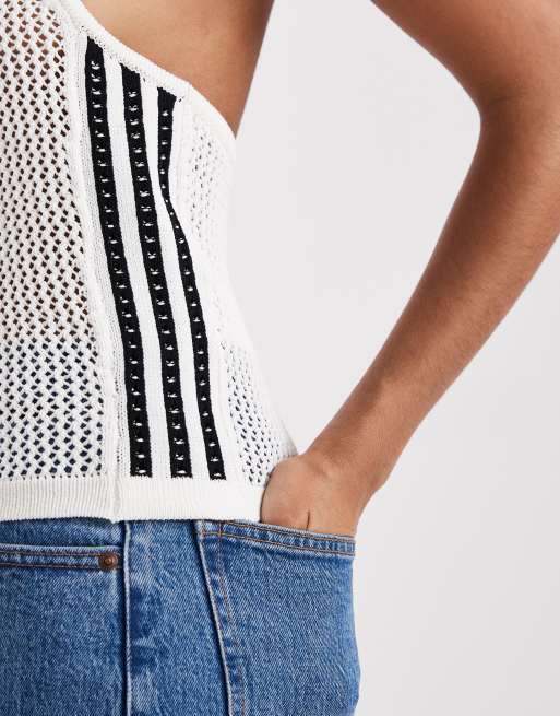 adidas Originals – Oberteil in Wollweiß mit Strick- und Häkeldesign, 4 von 4