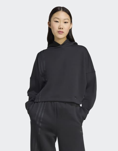 adidas Originals Off placed 3-stripes hoodie in black - view 1