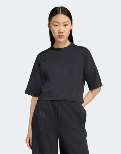 adidas Originals Off placed 3-stripes tee in black - view 1