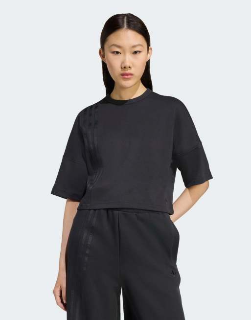 adidas Originals – Off Placed – T-Shirt in Schwarz mit den drei Streifen