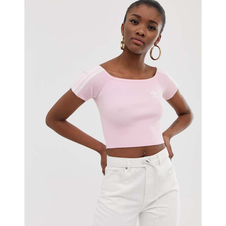 Adidas off store shoulder top