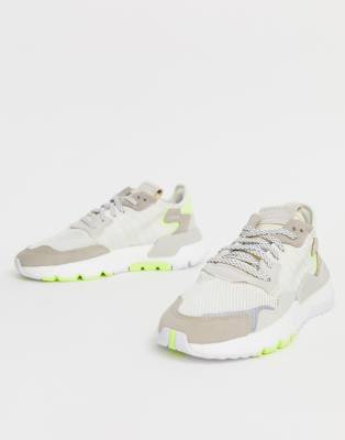 adidas originals off white and yellow nite jogger trainers