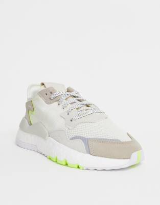 adidas originals off white and yellow nite jogger trainers