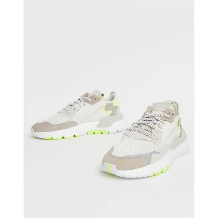 Adidas originals off white and yellow nite jogger trainers hotsell