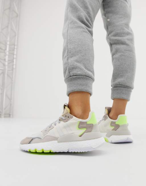 Adidas Originals Off White And Yellow Nite Jogger Trainers Asos