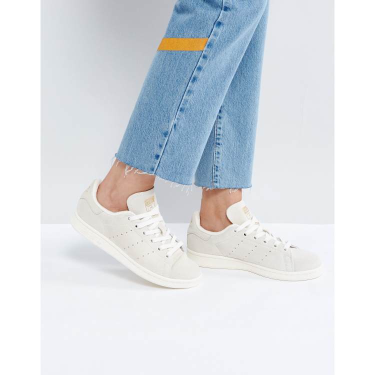 adidas Originals Off White Suede Stan Smith Sneakers