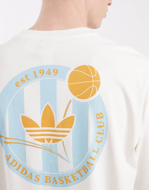 adidas Originals – OG – T-Shirt in Weiß und Blau mit Wappen-Grafikprint, 4 von 5