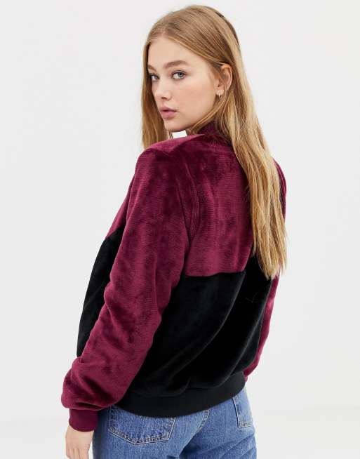 Adidas originals og track jacket in maroon on sale borg