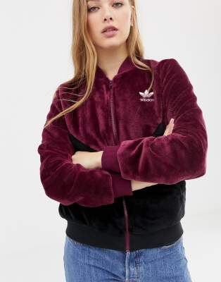 adidas originals og track jacket in maroon borg