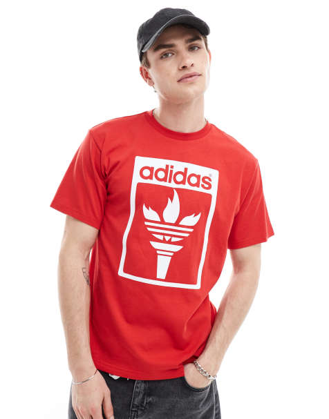 adidas Originals Olympics Torch graphic t-shirt in red - view 1