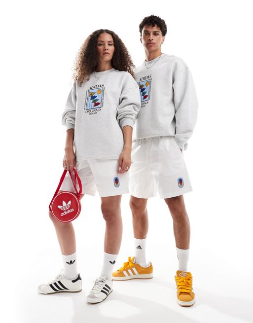 adidas Originals Olympics unisex shorts in white