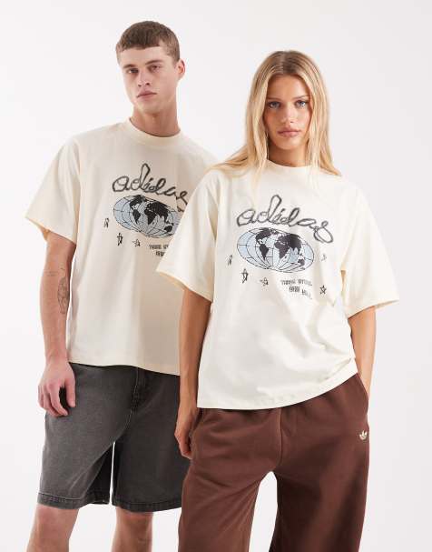 adidas Originals - One World - Cremefarvet T-shirt - view 1