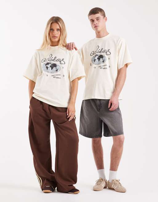adidas Originals – One World – T-Shirt in Cremeweiß, 4 von 4