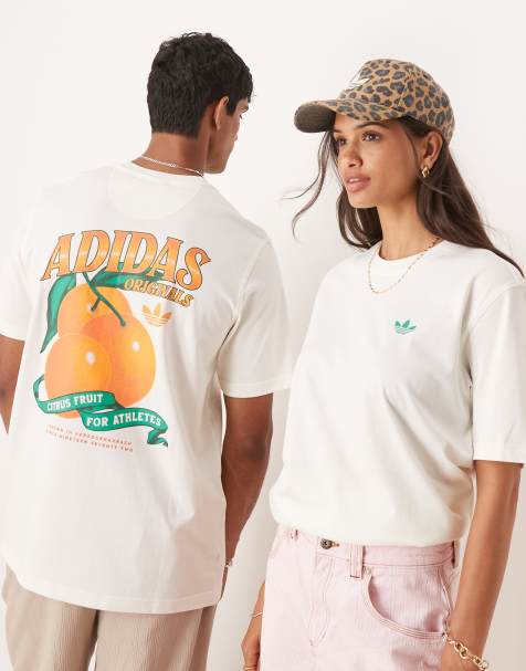adidas Originals - Oranges - Råhvid T-shirt med grafik - view 1