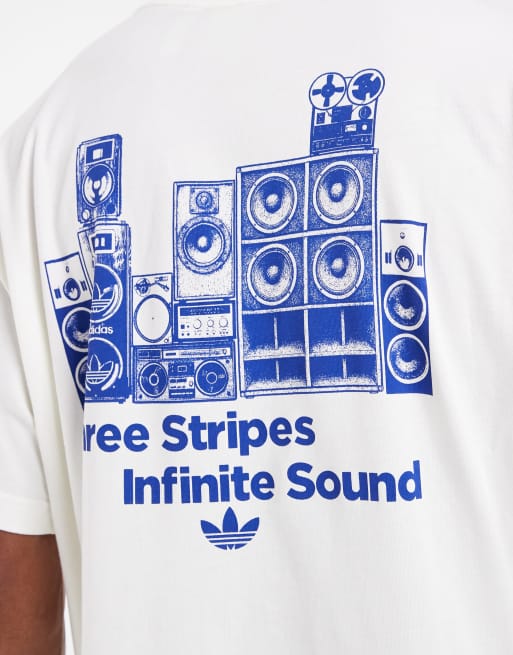 adidas Originals – Original Sound – T-Shirt in Wollweiß und Blau, 5 von 5