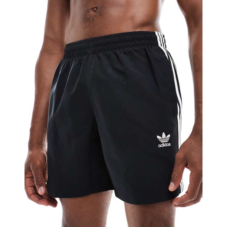 adidas Originals – Originals Adicolor – Badeshorts in Schwarz mit
