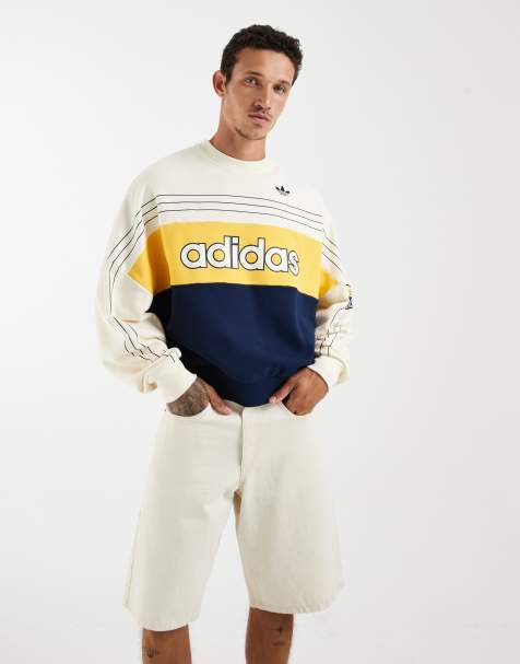 adidas Originals – Originals – Kremowa bluza z okrągłym dekoltem w uczelnianym stylu - view 1