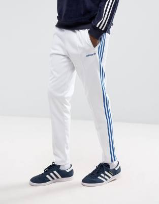 adidas originals beckenbauer joggers 3 stripes white