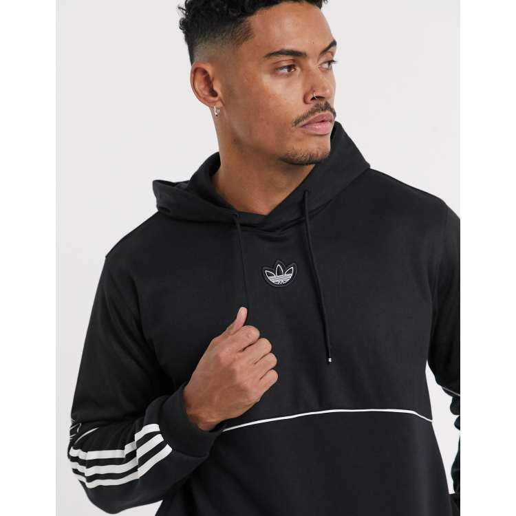 adidas Originals outline central logo hoodie in black ASOS