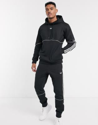 adidas originals outline central logo sweatshirt in black