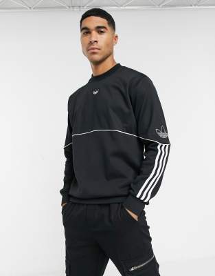 adidas originals outline central logo sweatshirt in black