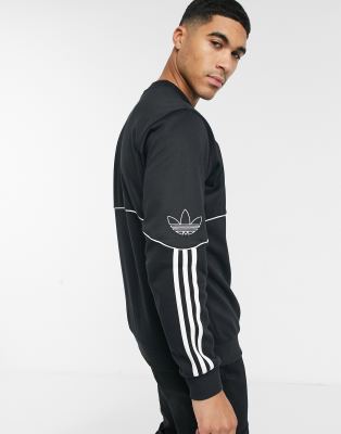 adidas originals outline central logo hoodie in black