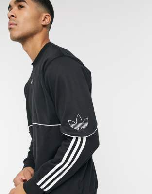 adidas originals outline central logo sweatshirt in black