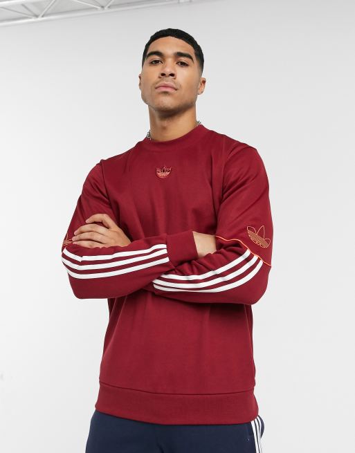 Adidas originals outline central logo sweatshirt in nav new arrivals